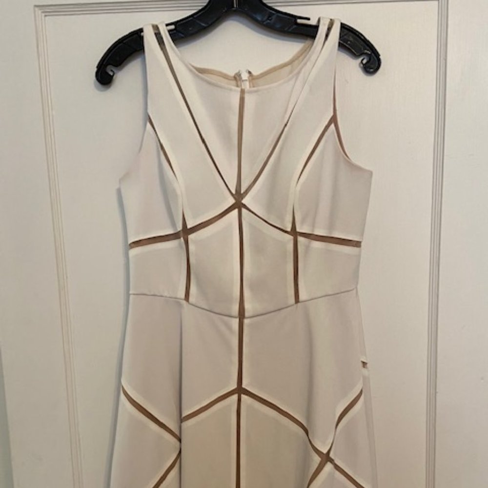 White and Nude Aiden Mattox dress